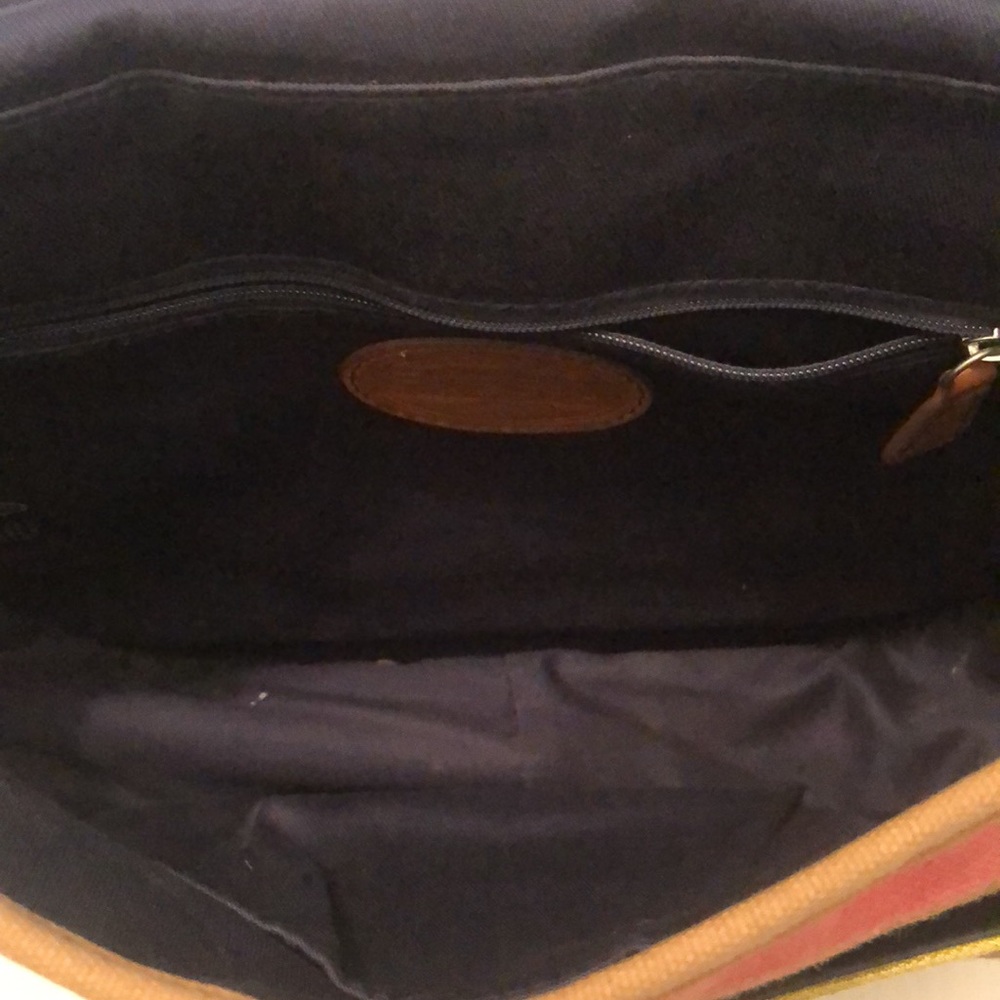 Fossil Color Block Canvas Top Flap Adjustable Cro… - image 7